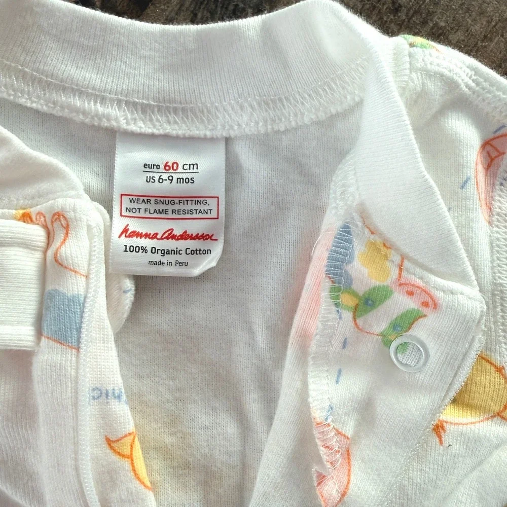 Hanna Andersson Farm Animal Zip Sleeper Pajamas, White, 6-9 mo